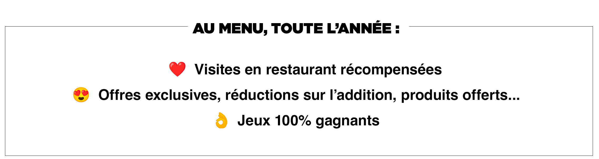 Au menu, toute l'année