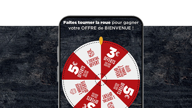 Faites tourner la roue pour gagner votre offre de bienvenue !